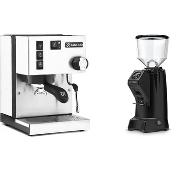 Kávovar Rancilio Silvia BC, white + Eureka Zenith 65 Touch, black