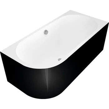 Vana Polysan ASTRA R MONOLITH asymetrická vana 160x75x60cm, bílá/černá, 34611MB