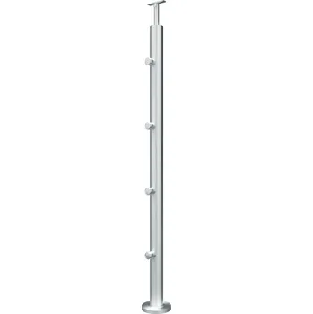 Zábradlí Hahn Steel Konfigurátor - nerezový sloupek O42,4mm - 4 x výplň O12mm, AISI 304 Výška sloupku: 900mm, Typ držáku madla: Model 0710.242 - kulaté madlo ⌀42,4mm, Povrchová úprava: Brus