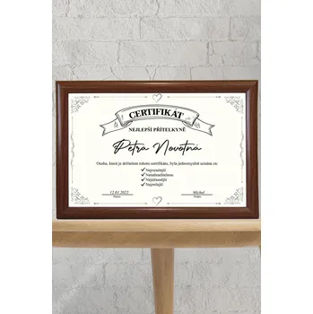 Certifikát Nejlepší přítelkyně Barva: Hnědá
