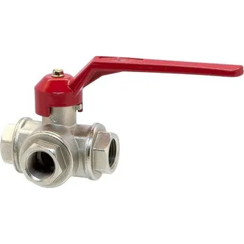 Ventil TECNOVIELLE 3/4" třicestný kulový kohout, vrtání koule do L