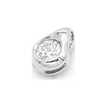 Přívěsek Přívěsek z bílého zlata, kulatý se zirkonem 0,60g