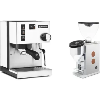 Příprava kávy Rancilio Silvia E, white + Rocket Espresso FAUSTINO 3.1, copper