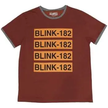 Zahraniční hudba Merch Blink-182: Blink-182 Unisex Ringer T-shirt: Logo Repeat (x-large) XL