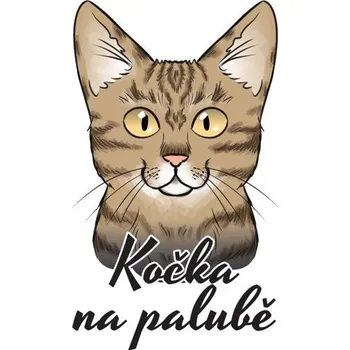 Samolepicí dekorace na vozidlo Samolepka na auto KOČKA NA PALUBĚ (hnědá)