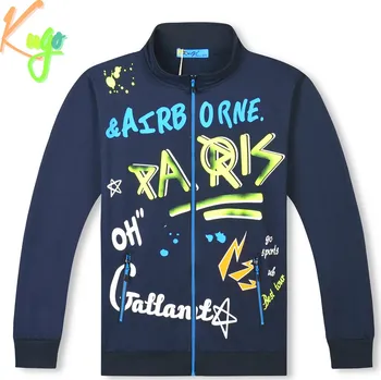 Chlapecké oblečení Chlapecká mikina - KUGO MM1741, tmavě modrá Barva: Modrá tmavě, Velikost: 158