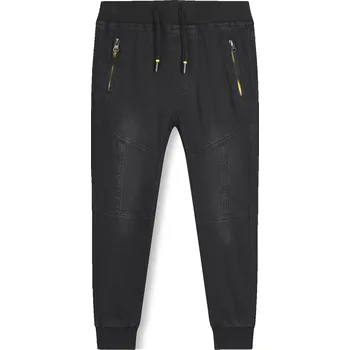 Chlapecké riflové kalhoty / tepláky - KUGO CK0906, černá / žluté zipy Barva: Černá, Velikost: 116