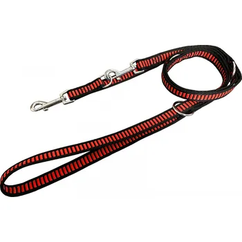 Vodítko pro psa HUHUBAMBOO vodítko ŽEBŘÍK přepínací popruhové 240 cm, červené