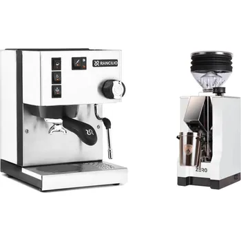 Kávovar Rancilio Silvia BC, white + Eureka Mignon Zero, CR white