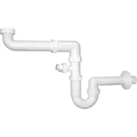 Dřezový sifon šetřící místo s odbočkou 1"1/2, DN40, bílá 155.125.0