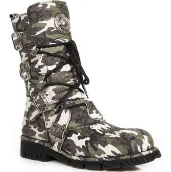 Pánská zimní obuv boty kožené unisex - VINTAGE FLOWER CAMUFLAGE - NEW ROCK - M.1473-S36 - 42