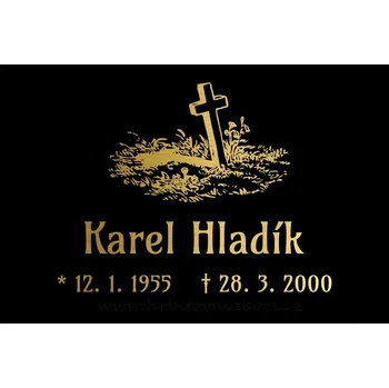 Smuteční dekorace Náhrobní deska písmo zlaté 15 x 10 cm