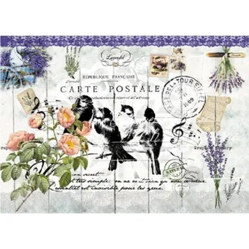 Umělecký papír Cadence Rýžový papír Cadence, A3 - Poštovní dopis s ptáčky