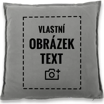 Dekorativní polštářek Polštářek s vlastním potiskem 40x40 cm, Barva Šedá, Velikost 40×40 cm, Canvas Bavlněný polštář Bezvatriko.cz