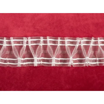 Stuha Řasící stuha RS-013 cik-cak - šířka 7,5 cm - řasení 1:2