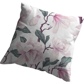 Povlak na dekorativní polštářek Dekorativní povlak na polštář 45x45 růžové květy 4269 A detex