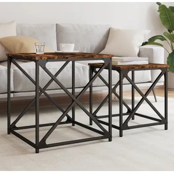 Konferenční stolek vidaXL Hnízdové konferenční stolky 2 ks kompozitní dřevo [838943] Barva: kouřový dub