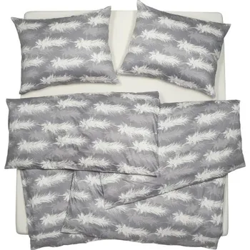 Povlečení SCANquilt povlečení SATÉN PLUS peří šedobílá 140 x 220/70 x 90 cm