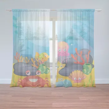 Záclona Záclony Podmořský svět: 2 ks - 150x250 cm - Sablio