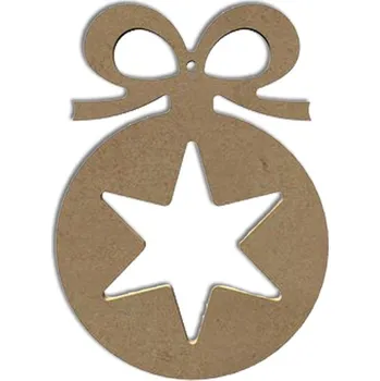Vánoční dekorace Gomille Dřevěný výřez k dekoraci Gomille, závěsný, 15 cm - Baňka s hvězdou