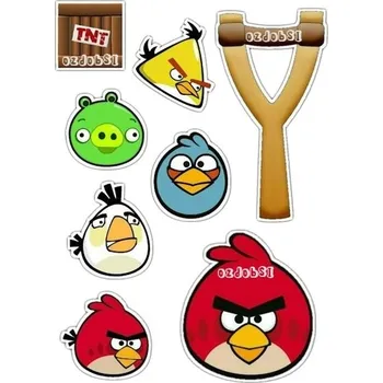 Jedlá dekorace na dort Angry birds č.2 jedlý papír - Bez úprav