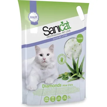 Podestýlka pro kočku 5l Sanicat Diamonds Aloe Vera