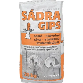Sádra KITTFORT Šedá stavební sádra na zeď 20 kg