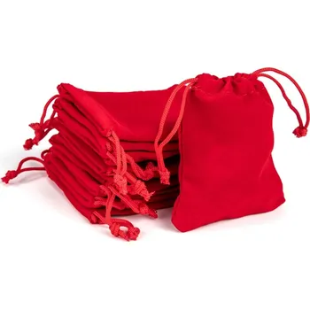 Dětské navlékací korálky Dárkový balící červený sametový sáček pytlík 9x7 red velvet