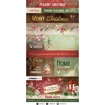Studio Light Samolepky Studio Light "Magical Christmas", 4 archy - Vánoční přání