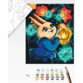 Brushme Malování podle čísel pro děti zajíček v kouzelném lese