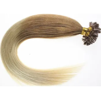 Příčesek KERATIN OMBRE-50 pramenů,50cm,různé barvy Hnědá/blond 12/613