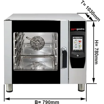 Vinotéka G.Gastro Commercial Electric Bakery Combi Oven – 4x EN 600x400 Trays - Touch - Self-Cleaning - 10.5 kW