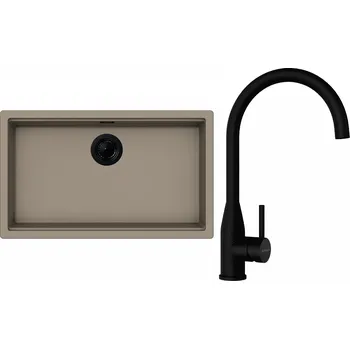 Granitový dřez Set Schock S29-1 (dřez Kiruna N-100XL Twilight + baterie Kavus Puro + komponenty Puro)