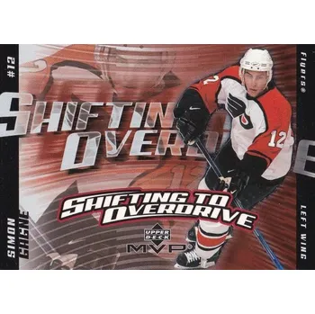 Sběratelská karetní hra insert karta SIMON GAGNE 02-03 MVP Shifting to Overdrive číslo SO11