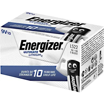 Článková baterie Energizer Ultimate Lithium 9V DP10 lithiové baterie 10ks 7638900332889