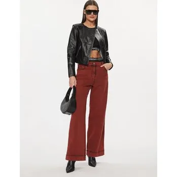 Patrizia Pepe Kožená bunda CO0361/L1HZ-K103 Černá Regular Fit 40