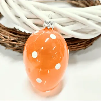 Velikonoční dekorace Velikonoční baňka IRISA - vejce velké 4 ks oranžové