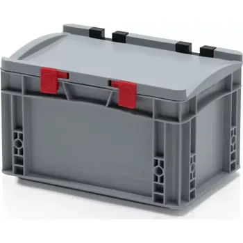 Úložný box Euro přepravka s víkem 30 cm × 20 cm × 18,5 cm, šedá
