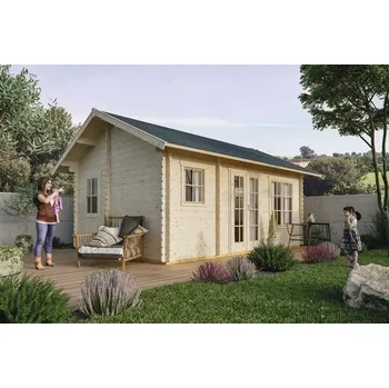 Zahradní domek Dřevěný zahradní domek SKAN HOLZ Esbjerg 1 přírodní 380 x 520 cm