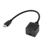 HDMI rozbočovač Cabletech ZLA0791 2x zásuvka - 1x konektor HDMI na kabelu 30cm | ZLA0791