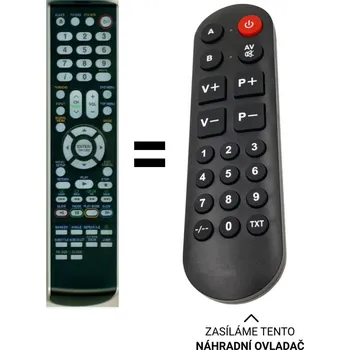Dálkový ovladač Toshiba 22DV733G náhradní dálkový ovladač pro seniory - bez programování.