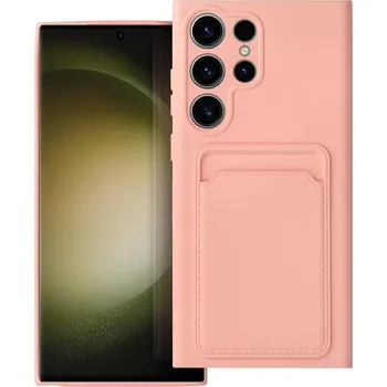 Pouzdro na mobilní telefon Silicone CARD case pouzdro / kryt s přihrádkou Samsung Galaxy S23 Ultra / růžové