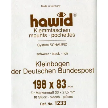 Obal pro sběratelský předmět Hawid blok 198 x 83 mm (s) - černá - balení 10 ks (No. 1233)