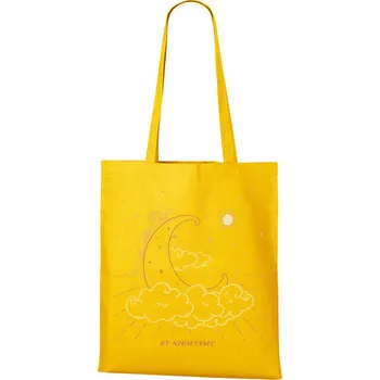 Plátěná taška At nighttime, Barva Žlutá, Velikost 40×45 cm, Canvas Nákupní taška Bezvatriko.cz 1208