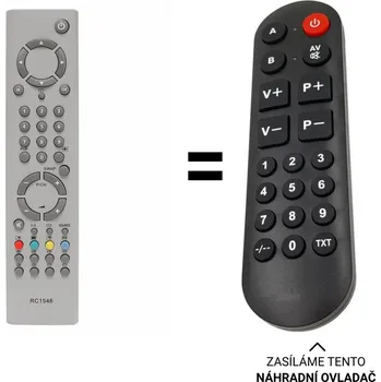 Hyundai TV-HLT2008, HLB 2708 náhradní dálkový ovladač pro seniory.