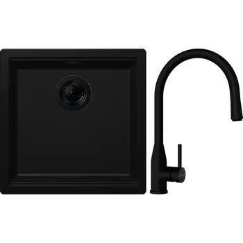 Granitový dřez Set Schock S27-6 (dřez Kiruna N-100 Night + baterie Kavus.120 Puro + komponenty Puro)