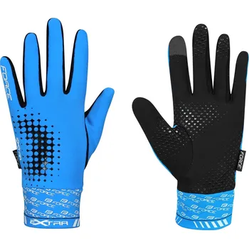 Cyklistické rukavice Rukavice FORCE EXTRA, jaro-podzim, modre Velikost: XL