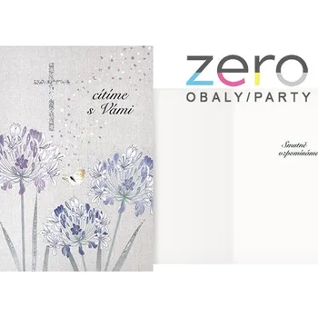 Přání s textem kondolence + obálka - květy