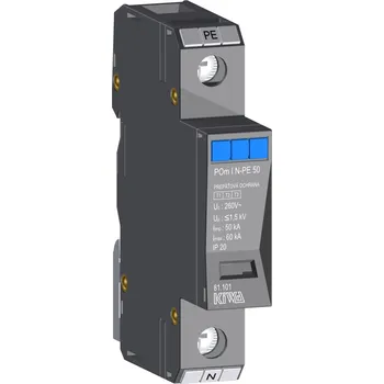 Přepěťová ochrana KIWA Ochrana přepěťová POm I N-PE 50kA 260V/50kA, modulární, monoblok, B+C+D 81.101