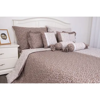 Povlečení Podpěrová Zdeňka Ložní povlečení krep - Hnědé Kytičky poz/neg velikost: 140/220+70/90